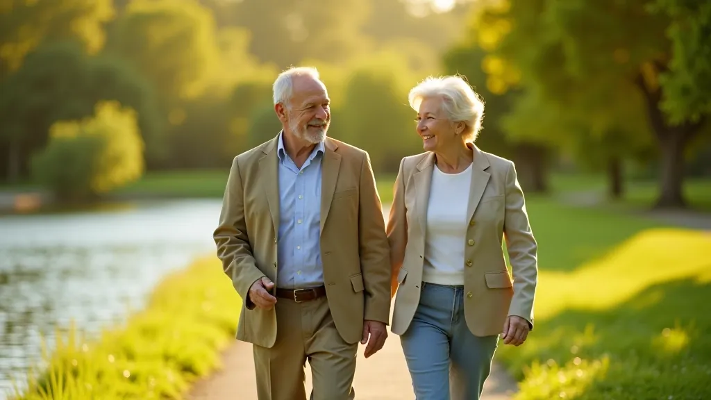 Aktīvi seniori baudē pārgājienu parkā
